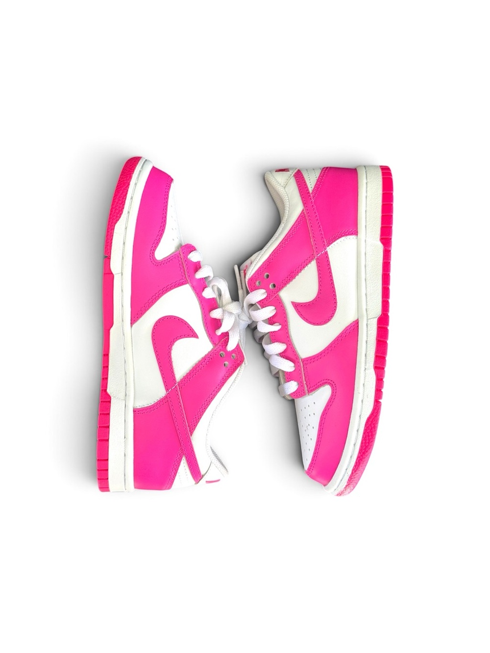 Nike Pink and White Low-Top Sneakers